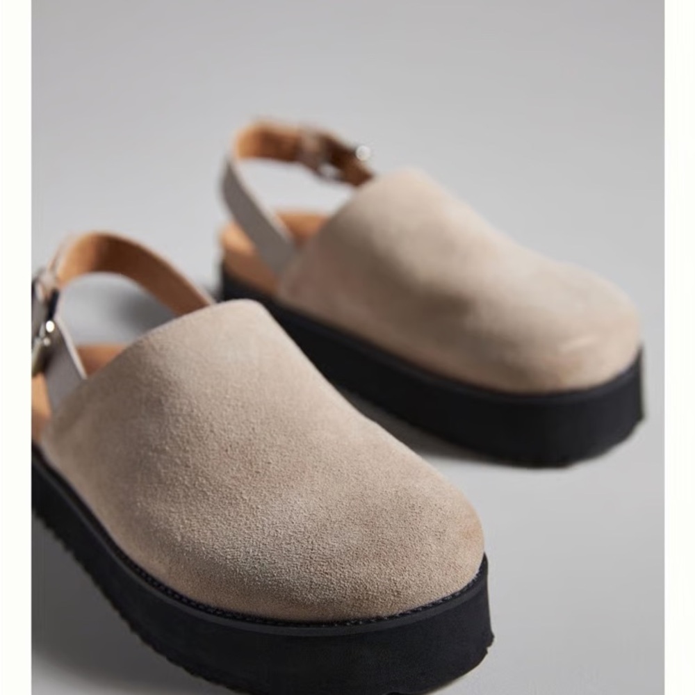 Pilcro Suede Platform Slingback Flats